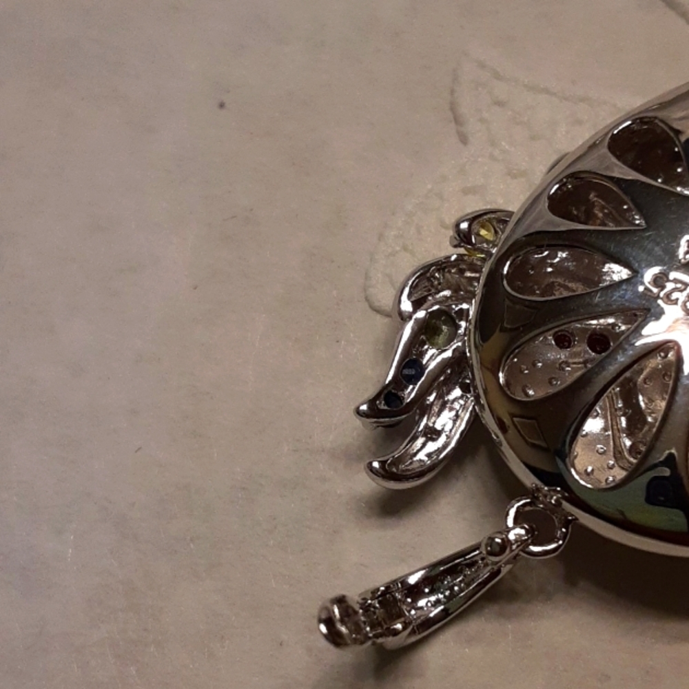 925 Genuine Multi Sapphire Mask Pendant with Chain. FIRM. - Picture 7 of 13